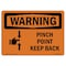 Signmission OSHA WARNING Sign, Pinch Point Keep Back, 10in X 7in Rigid Plastic, 7" W, 10" L, Landscape OS-WS-P-710-L-12759 - alternate 1